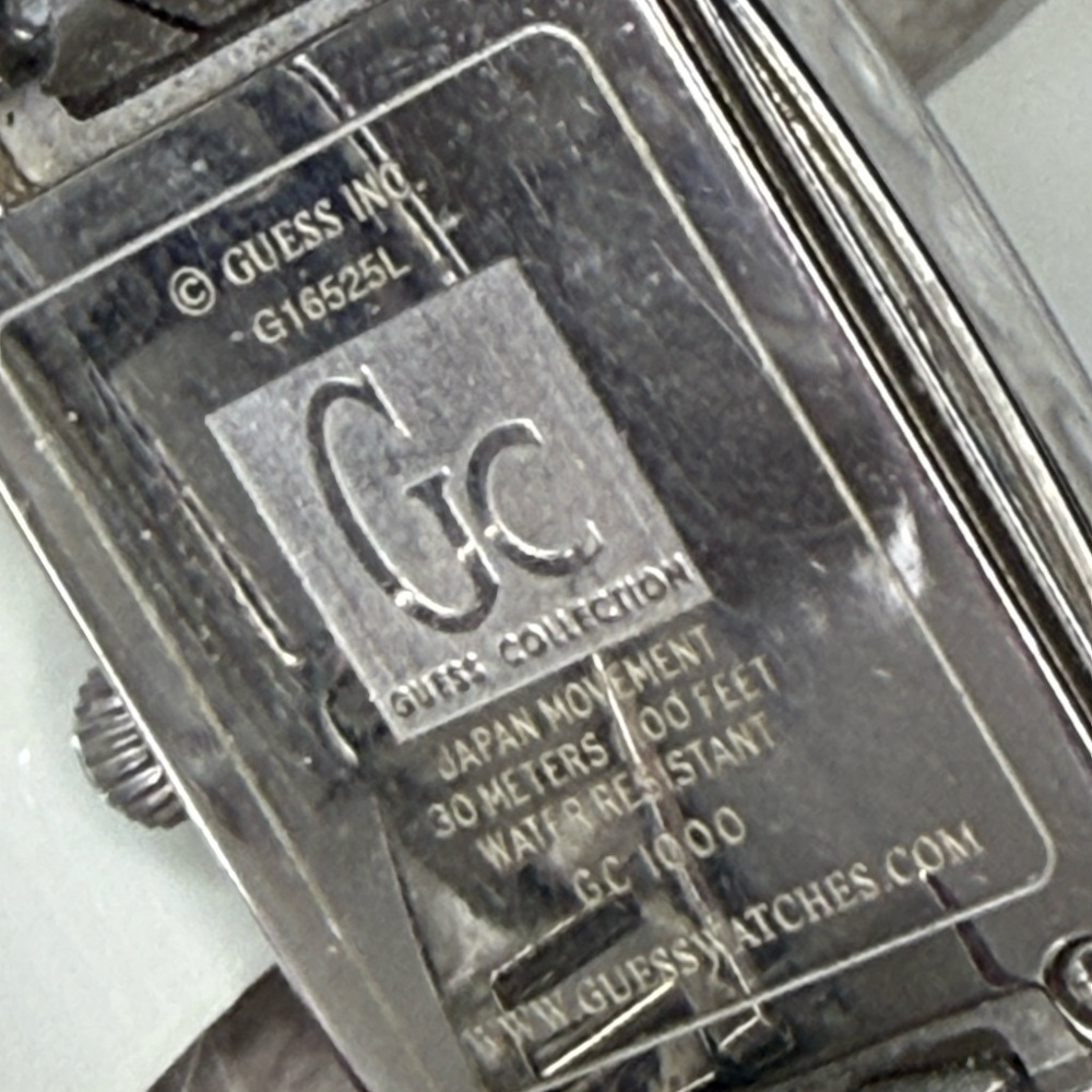 Guess Silver Watch With Black Rectangular Face - image 8